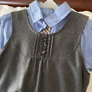 Burberry Kids Gray Dress with Blue Shirt